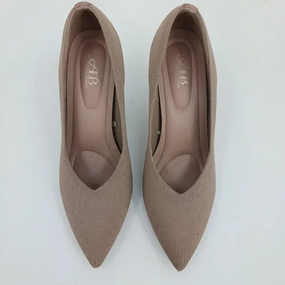 Alexis Bendel Taupe Pointed Toe Heels Pumps Size 7 - Picture 2 of 10